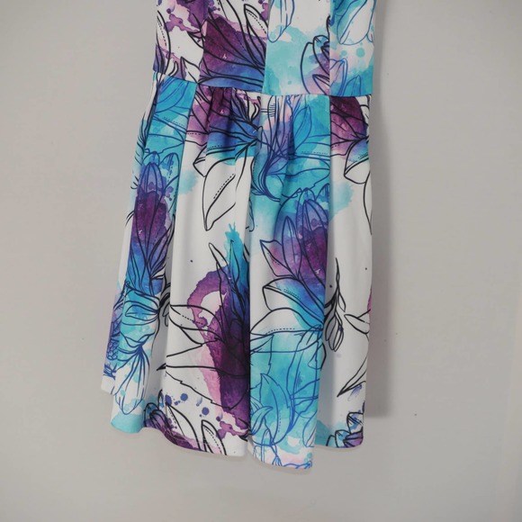 Tiger Mist Floral Watercolor Print Dress Size M - Picture 4 of 12